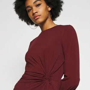 Ann Taylor Long Sleeve Crepe Top w/Twist M